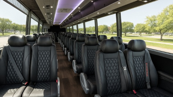 Interior of Charter Bus Company Keller's 20 Passenger Mini bus in Keller