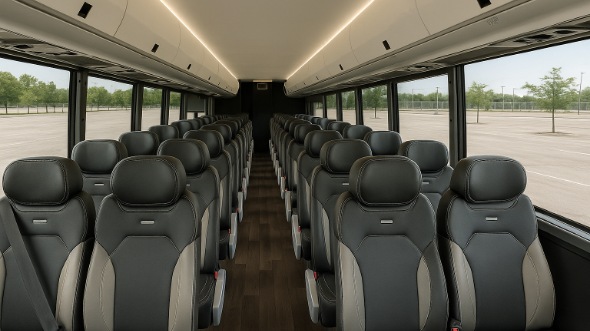 Interior of Charter Bus Company Keller's 28 Passenger Mini bus in Keller