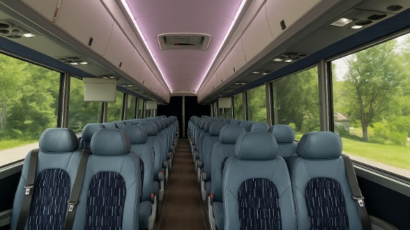 Interior of Charter Bus Company Keller's 30 Passenger Minibus in Keller