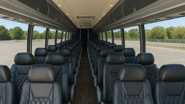 Interior of Charter Bus Company Keller's 50 Passenger Charter Bus in Keller