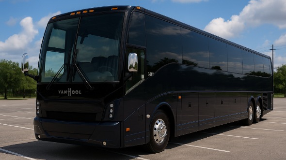Exterior of Charter Bus Company Keller's 54 Passenger Charter Bus in Keller