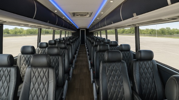 Interior of Charter Bus Company Keller's 55 Passenger Charter Bus in Keller