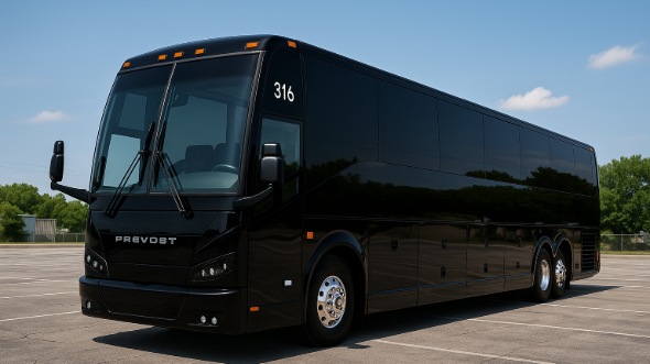 Exterior of Charter Bus Company Keller's 55 Passenger Charter Bus in Keller