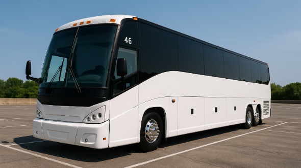 Exterior of Charter Bus Company Keller's 56 Passenger Charter Bus in Keller