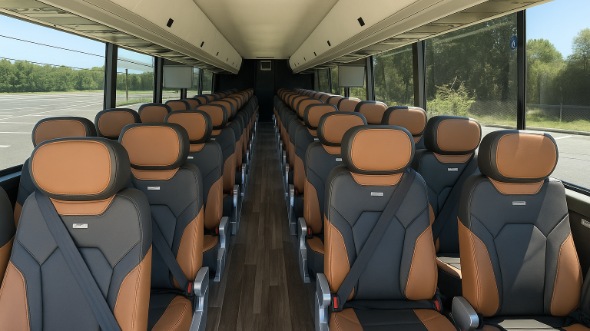 keller 54 passenger charter bus inside