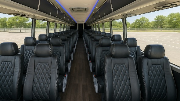 keller 55 passenger charter bus inside