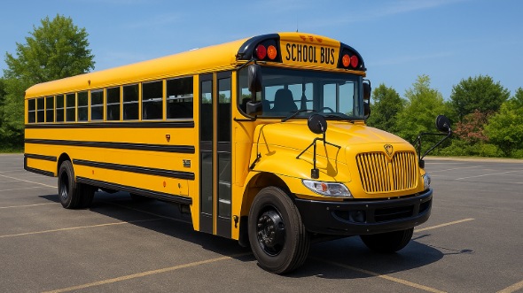 Exterior of Charter Bus Company Keller's School Bus in Keller